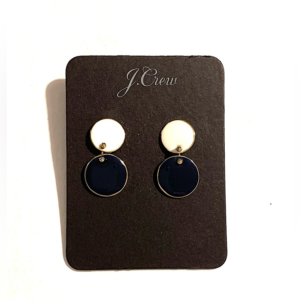J. Crew Gold and Blue/White Earrings